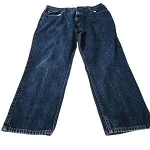 LL Bean Double L Mens Jeans Blue Size 40 100% Cotton Natural Fit Button Zip